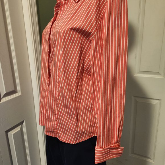 Peach Striped Dress Shirt (Petite) - Picture 2 of 4